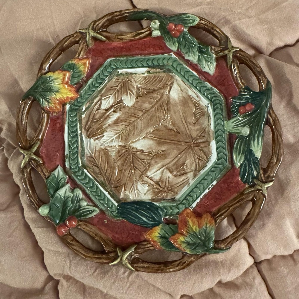 Fitz & Floyd Christmas Lodge Plate Home Fragrance Candle Potpourri